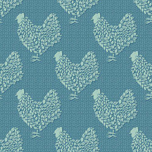 Blank French Hill Farms Chickens in Teal - 1848 75