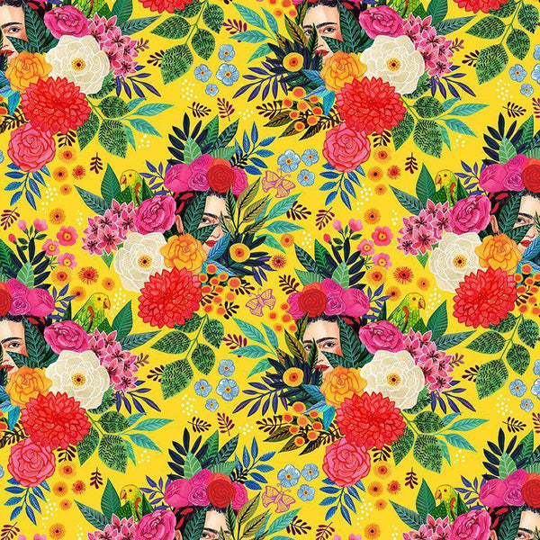 Dear Stella Hola Frida by Miriam Bos -  Hola Frida STELLA-DMB2864  BUTTERCUP - Sewjersey.com