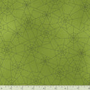 Simply Wicked Fabric by Marcus Fabrics  SPIDER WEB R401984D  GREEN