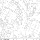 Riley Blake Designs - Hush Hush Low Volume - Architectural Drawings White - C11170-SCHEMATIC - Sewjersey.com