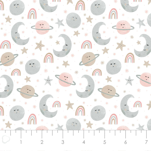 Printed Flannel-Love You to the Moon Flannel-Blush-100% Cotton-50220301B-01