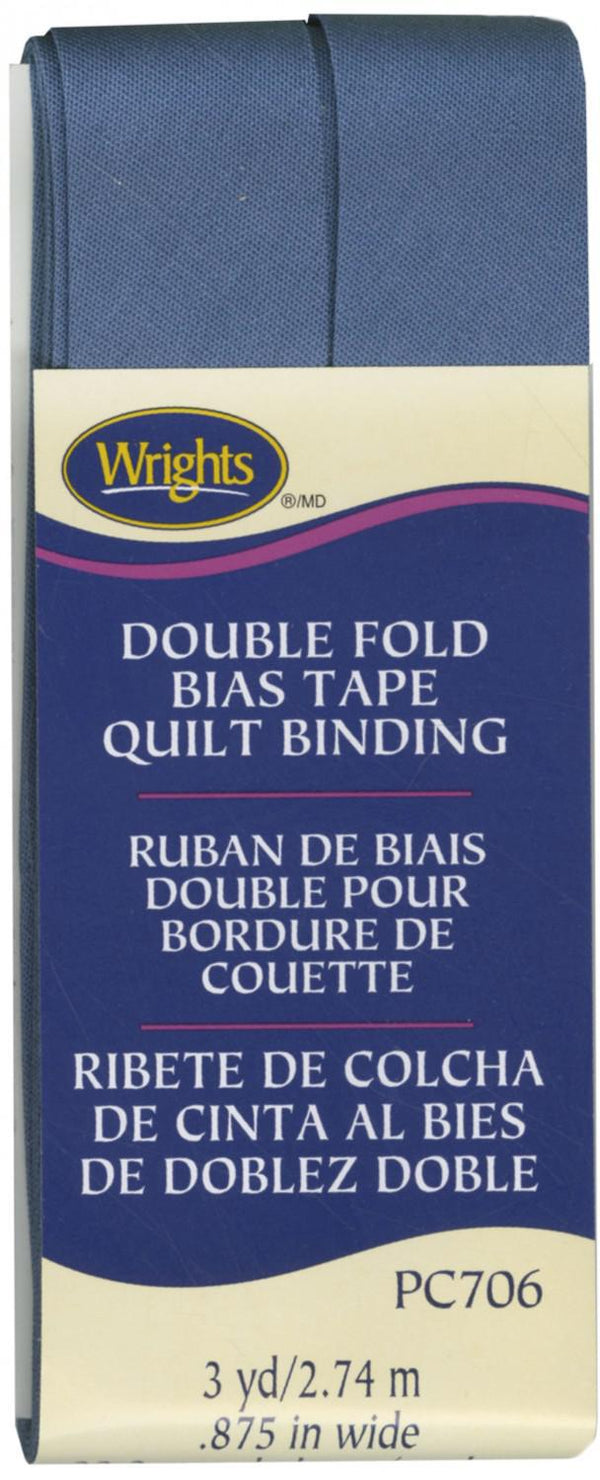 Wrights Double Fold Quilt Binding Stone Blue 3 Yards - Sewjersey.com