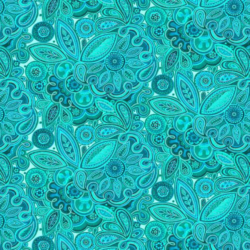 Blank Quilting - Ovarian Cancer Inspiration - Medalion Teal - 1760M-76 TEAL - Sewjersey.com