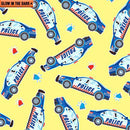 Police Cars Yellow Background Glow in the Dark 9735GL 33 - Sewjersey.com