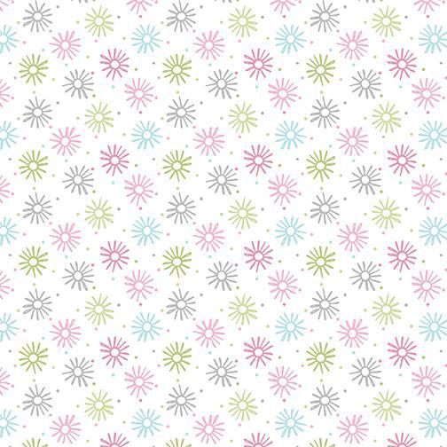 Benartex Adorable Alphabet by Jessica Flick - Pinwheel Pink/White - 13022 21