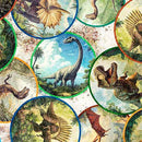 Savage Kingdom Dinosaur Medallions Sand 31735 E QT Fabrics 100% Cotton Fabric 44/45" wide - Sewjersey.com