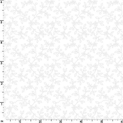 Maywood Studios Solitaire Ultra White Lacy Vines White on White MAS207-UW