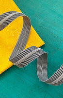 Sassafras Lane Designs Black Stripe Zipper Tape with Nickel Metallic Teeth 3 Yards - Sewjersey.com