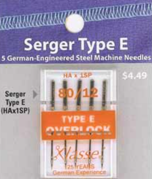 Klasse Serger Type E Serger Needles 80/12 - 5 pcs - Sewjersey.com