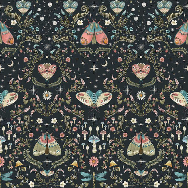 Moon Garden by Dear Stella STELLA-D3344  MIDNIGHT - Sewjersey.com