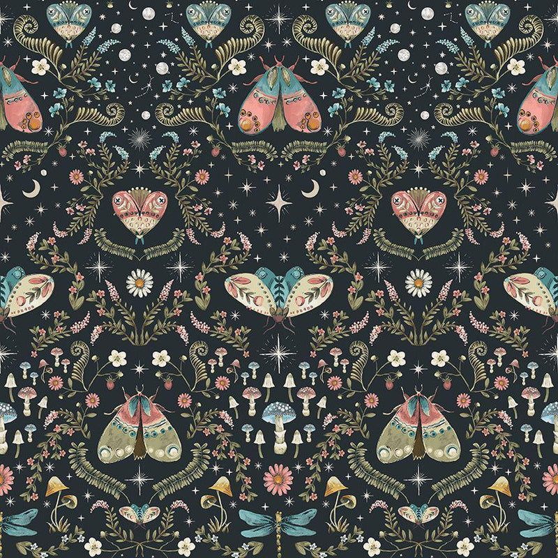 Moon Garden by Dear Stella STELLA-D3344  MIDNIGHT - Sewjersey.com