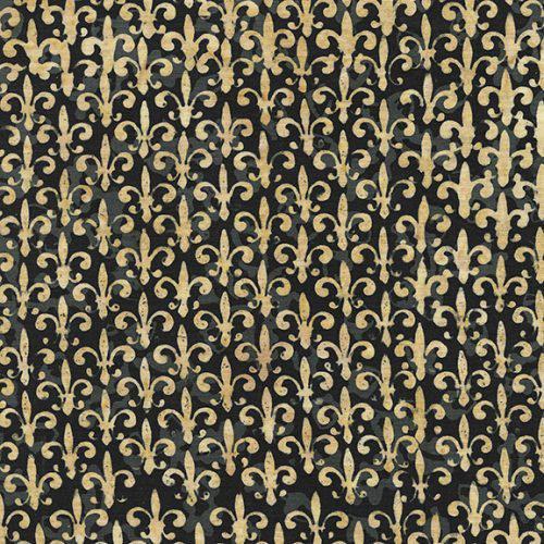 Island Batik Kings Castle Fleur - Black Slate