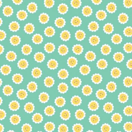 Benartex Playhouse Pals - Sunny Side Turquoise - 13205 84