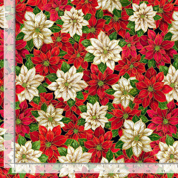 PACKED RED AND WHITE POINSETTIA HOLIDAY-CM2053  MULTI