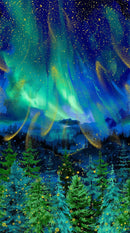 Timeless Treasures Endless Sky Night Forest Metallic Panel PANEL-CM4390 FOREST