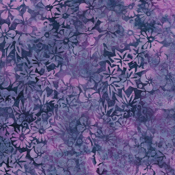 Mixed Asian Floral-Purple Pansy Island Batik sewjersey.com