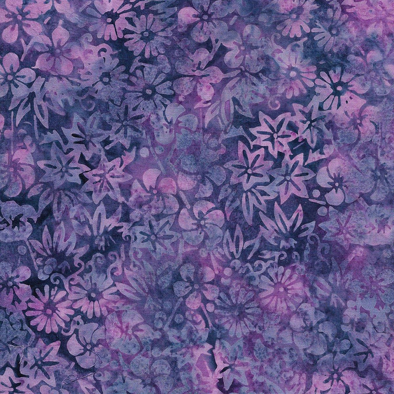 Mixed Asian Floral-Purple Pansy Island Batik