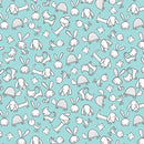 Benartex So Loved Animal Toss Turquoise Flannel - 1322F 34 - Sewjersey.com