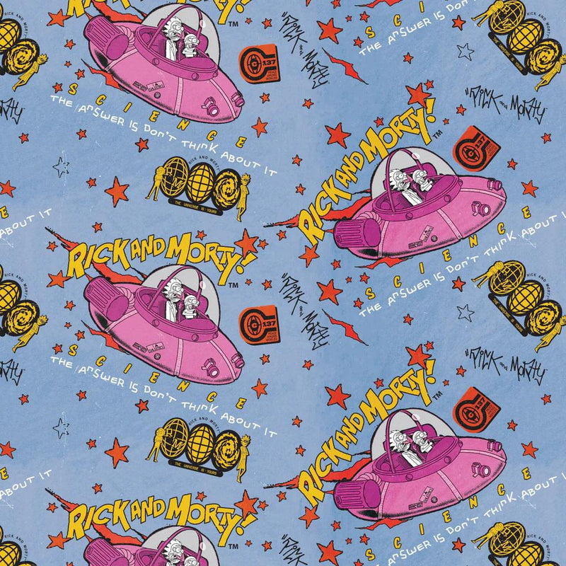Camelot Fabrics Rick and Morty R & M Universe Blue 23930106-01 - Sewjersey.com