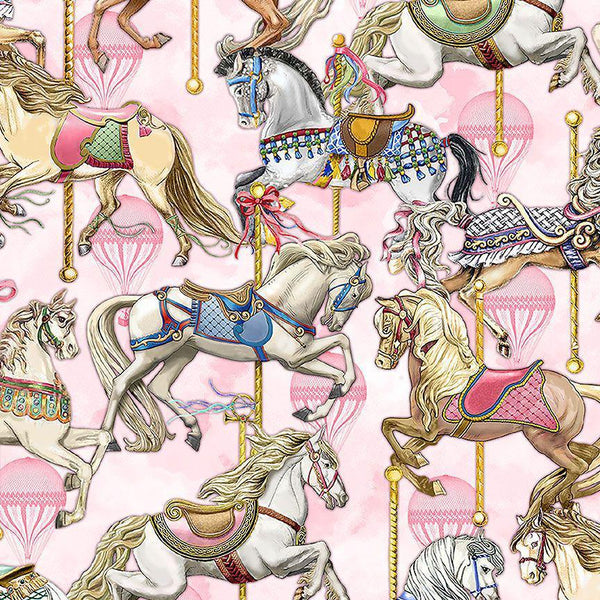 Timeless Treasures - Pink Carousel - FUN-CD2505  MULTI - Sewjersey.com