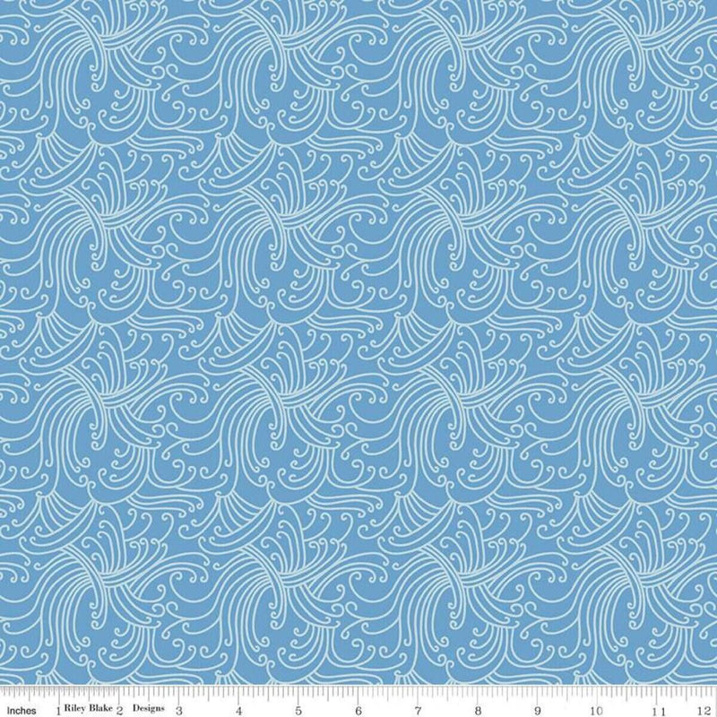 Riley Blake Designs Riptide by Citrus and Mint Designs - Gnarly Waves - C1032-DENIM