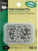 Dritz Size 12 150/Pkg Petite Pearlized Pins - Sewjersey.com