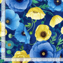 Poppy Serenade Fabric by Timeless Treasures POPPY FOCAL POPPY-CD4161  NAVY