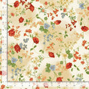 Imperial Bloom Fabric by Timeless Treasures FLORAL VINES METALLIC IMPERIAL-CM4375  CREAM