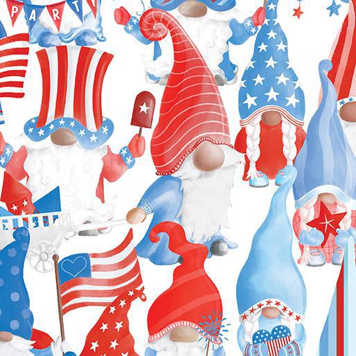 Kanvas Studio All American Gnomes Patriotic Gnomes White 12723 09 - Sewjersey.com