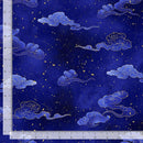 Timeless Treasures Moonlight by Chong-a Hwang Wave Cloud Metallic LOTUS-CM3993 SAPPHIRE 100% Cotton Fabric 44/45" wide - Sewjersey.com