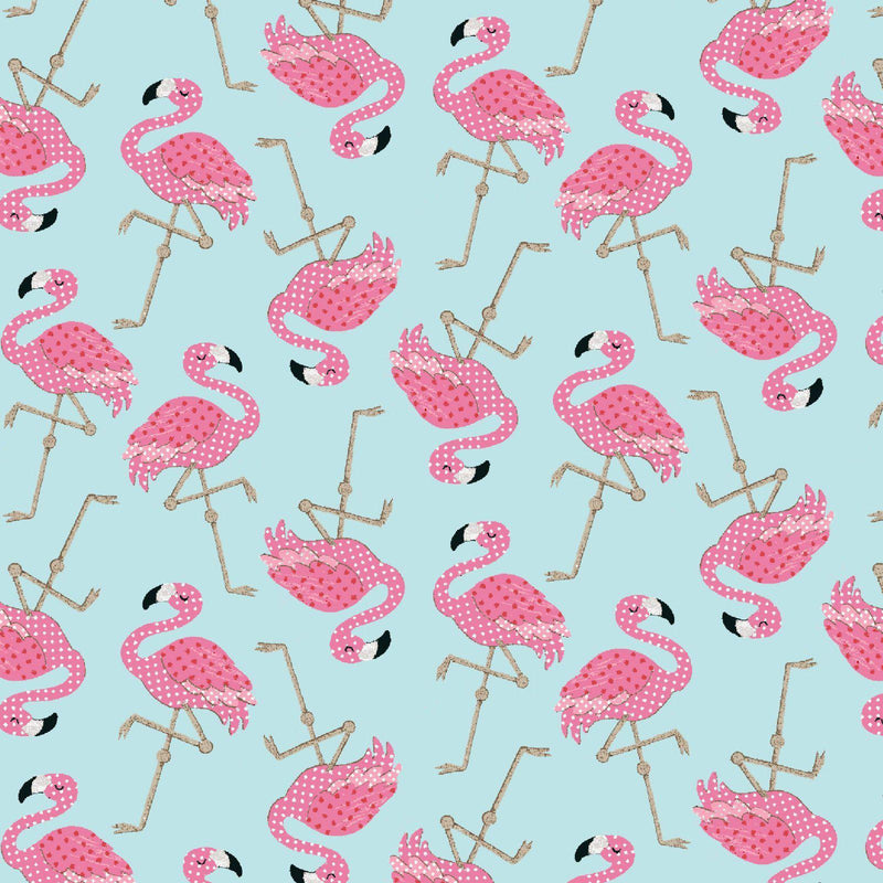 Studio e At the Zoo by Nicola Mason - Tossed Flamingos - 6603 72 - Sewjersey.com