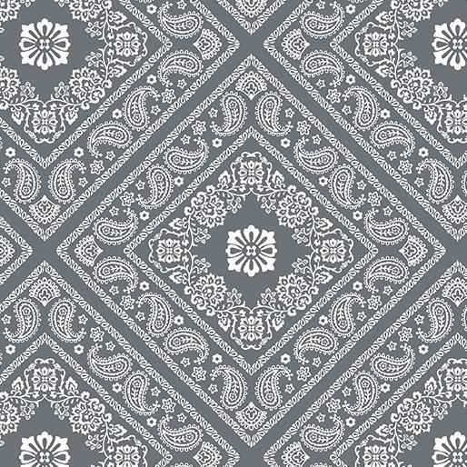 Benartex Bandana Medley by Rockstar Sewing - Bandana Gray - 6127 13