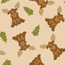 AE Nathan Comfy Flannel Prints Sitting Moose N-1087-44 Beige