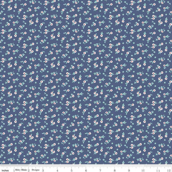 Riley Blake Designs Cook Book by Lori Holt - Blossom Denim - C11763-DENIM