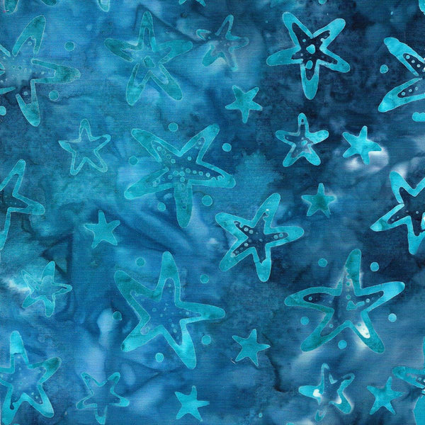Island Batik Sea Cookies Sea Stars Blue Cornflower