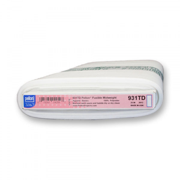 Pellon Fusible Midweight - Apparel Interfacing - Basic - White - 931TD