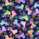 Michael Miller – Retro Skate Night - NEON ROLLER DREAMS DDC12948-BLAC-D