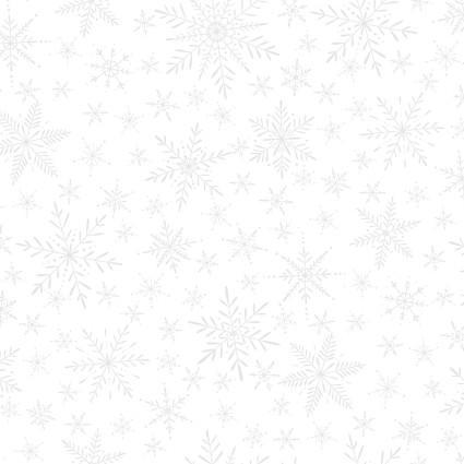 Maywood Studios Solitaire Ultra White Delicate Snowflakes White on White MAS310-UW