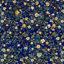Timeless Treasures Lumiere Mini Roses and Leaves FLEUR-CD4357 SAPPHIRE
