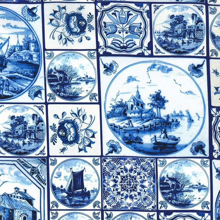 Michael Miller Spring in Delft Delft Tilework Blue DCX12236-BLUE-D