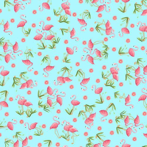 Blank Quilting Let's Flamingle by Sundance Studios -  Aqua - 1266 11 - Sewjersey.com