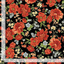 Imperial Bloom Fabric by Timeless Treasures ASIAN MEDIUM FLORAL METALLIC IMPERIAL-CM4374  BLACK