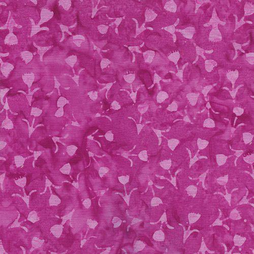 Island Batik Summer Twilight Woodblock Tulip Floral - Pink Valentino