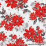 Noel Pointsettias Gray Scroll - Red/White - OA594371