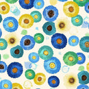 Poppy Serenade Fabric by Timeless Treasures TOSSED POPPIES GEO POPPY-CD4164  CREAM