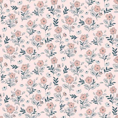 Cotton + Steel: Earth Magic - Floral Cluster - Fairy Pink EM104-FP2