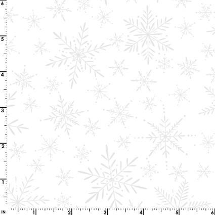Maywood Studios Solitaire Ultra White Delicate Snowflakes White on White MAS310-UW