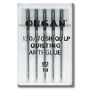 Machine Needles ORGAN QUILTING ANTI-GLUE 130/705H - QULP - 90 - 5pcs/plastic box - Sewjersey.com