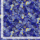Timeless Treasures Moonlight by Chong-a Hwang Butterflies Packed Metallic LOTUS-CM3991 INDIGO 100% Cotton Fabric 44/45" wide - Sewjersey.com