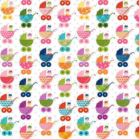 Henry Glass Cutie Tootie Baby Buggy Allover Multi 1490 281